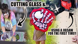 TUFTED SKELETON HAND MIRRORS! GLASS CUTTING & JIGSAW 😳