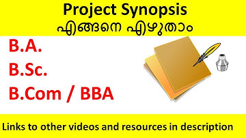 Project Synopsis Writing Malayalam | BCom, BBA, BA(Eco)