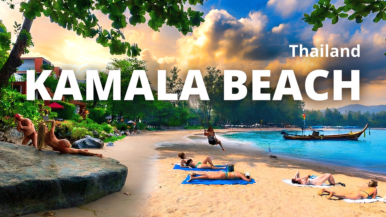 Kamala Beach Phuket | Relaxing Beach Walk (4K)