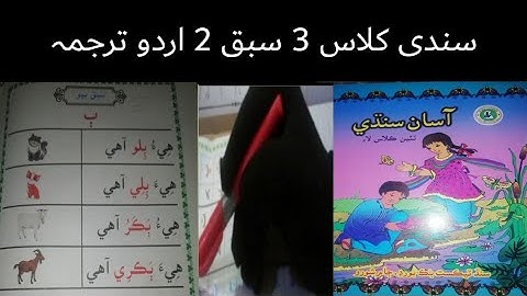 sindhi class 3 lecture 2|sindhi class 3 chapter 2 with solve exercise with urdu tarjuma