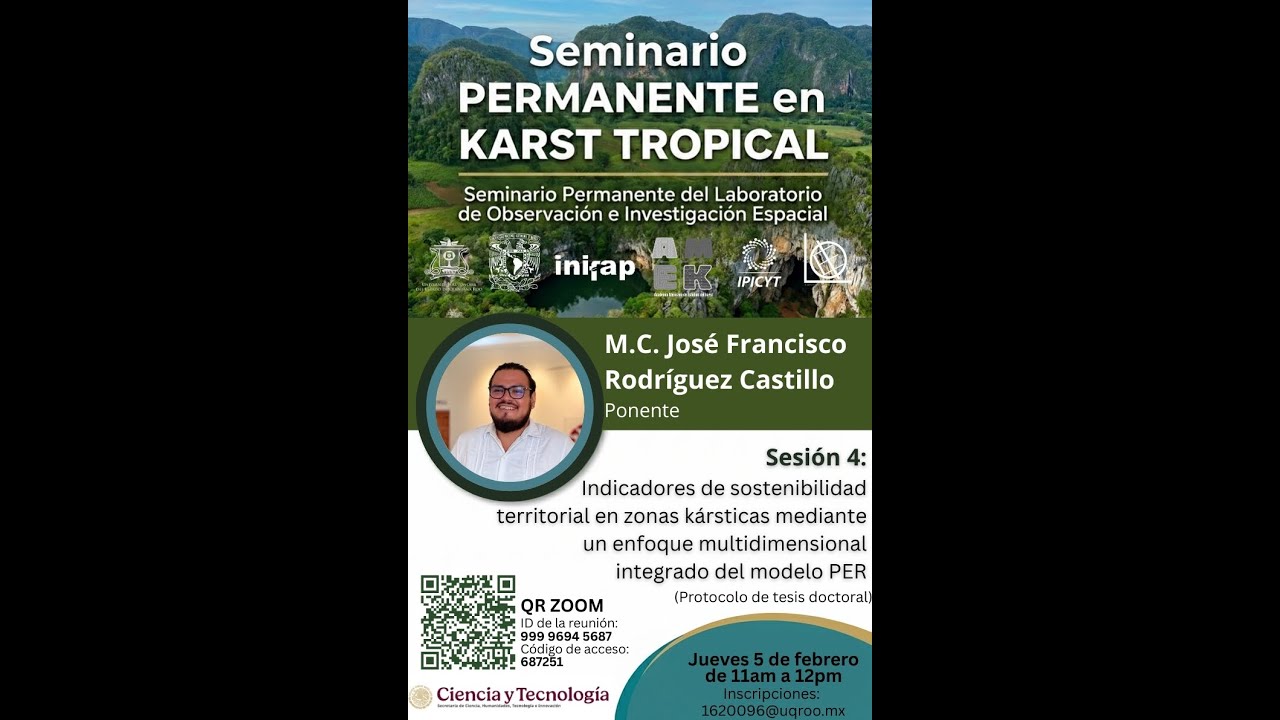 Sesión 4: Indicadores de sostenibilidad  en zonas kársticas con enfoque multidimensional PER.