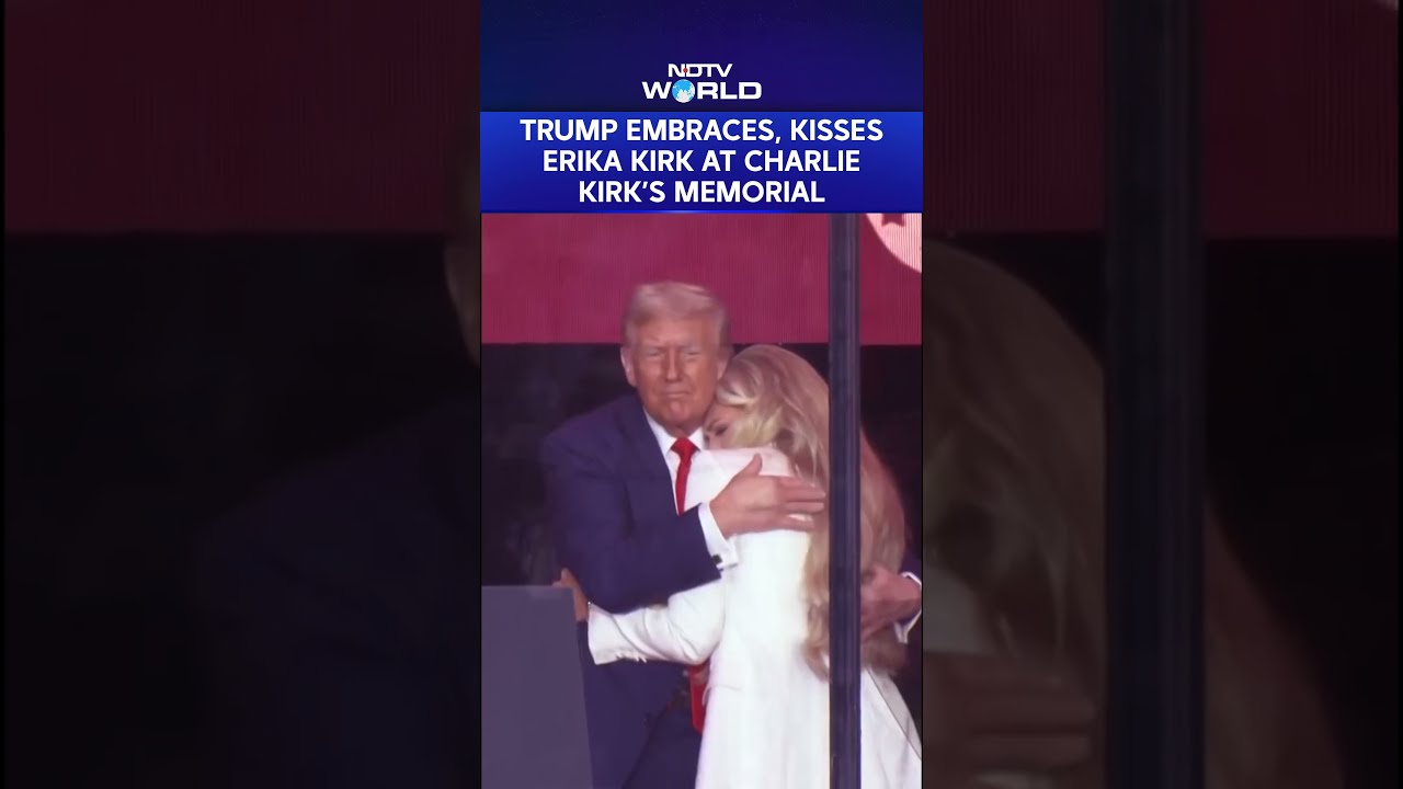 Trump Embraces Consoles Erika Kirk At Charlie S Memorial