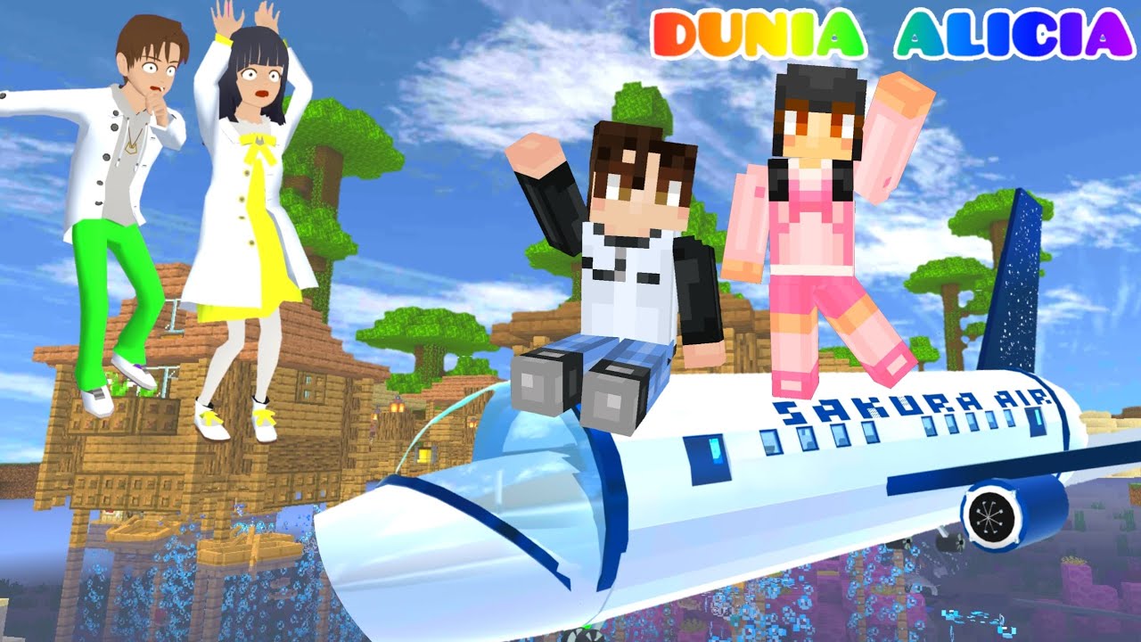 Yuta Mio Terjebak Di Pulau Kecil Gara Gara Jatuh Dari Pesawat Zombie😱✈️ | Minecraft | Sakura School
