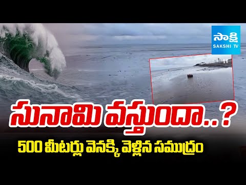 Tsunami Warning! : Sea Recedes 500 Meters at BR Ambedkar Konaseema Dist | SakshiTV - SAKSHITV