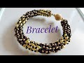 BRACELET/Beaded bracelet/Diy bracelet/bracelet making/Black bracelet/Браслет из бисера/Из ТВИНА