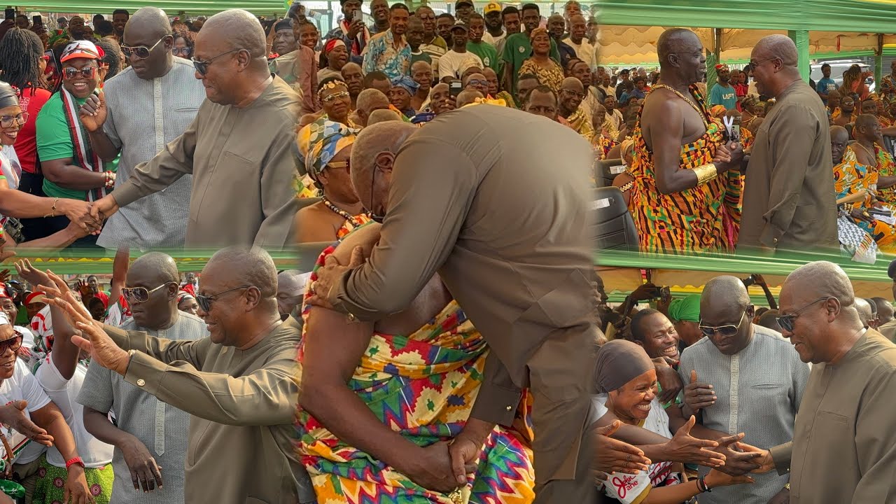 Prez Mahama Bow before chiefs to say heartfelt thank u to pple of Western region afta masive victory