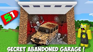 I BOUGHT an ABANDONED GARAGE FOR $1 WITH OLD SCARY CAR in Minecraft ! SECRET BASE !