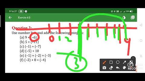 USING number line // add the integer // exercise 6.2