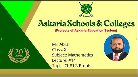 Proofs | Ch 12 | Lecture 14 | Maths HSSC-I | Federal Board | Prof. Abrar Mehmood