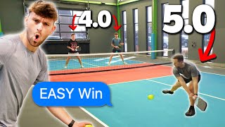 Can ONE 5.0 Pickleball Player Beat TWO 4.0 Players??