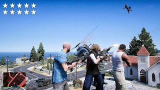 GTA 5 - Franklin, Lamar, Michael, Trevor, Ron and Wade's TEN STAR COP BATTLE/ESCAPE