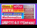 Class X, Mathematics ABTA TEST PAPER 2025-2026, solution 1068page