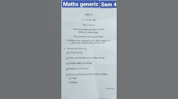 VBU sem-4 (maths generic) question paper