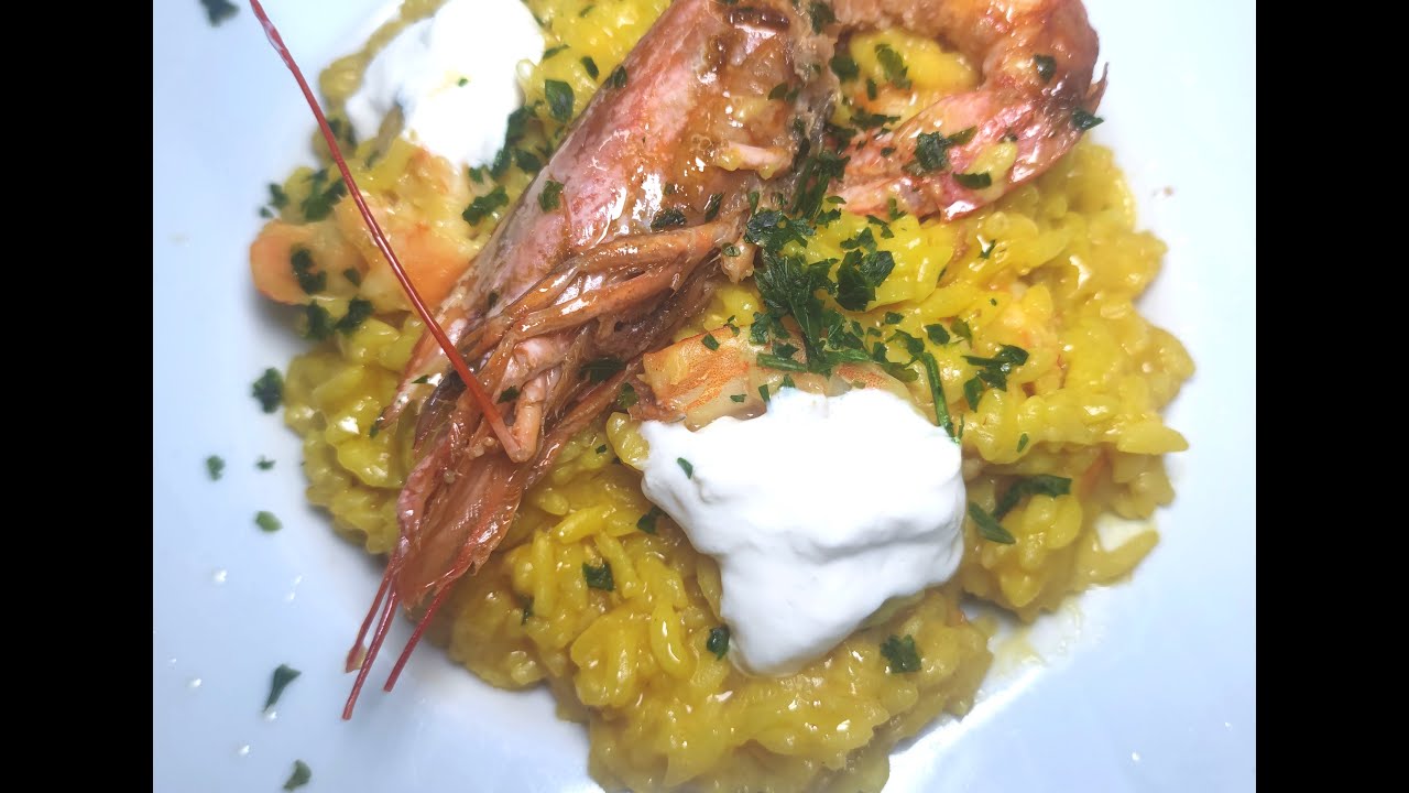 Risotto con gamberi burrata e zafferano Cookeo - YouTube