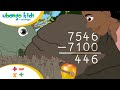 How to do Long Subtraction | At School with Ubongo Kids | African Educational Cartoons