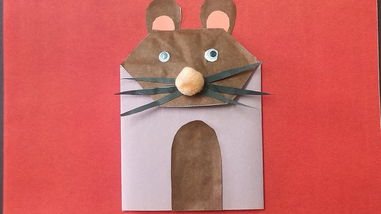 How to Make Paper Bag Puppet:Mouse( Rat )