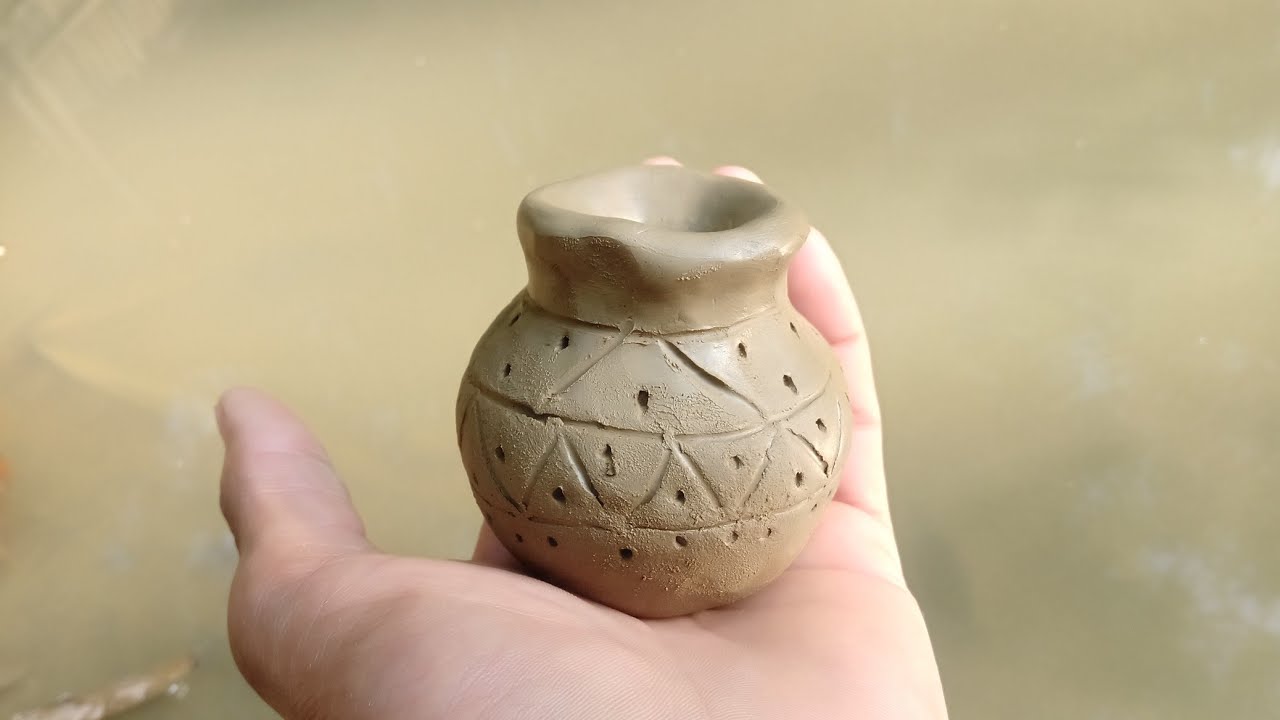 How to make polymer clay pot, miniature clay pot, how to make handmade