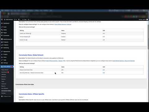 Solid Affiliate Features - Commission Rates