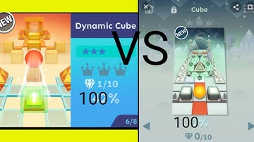 Rolling Sky | Dynamic Cube VS Cube | Level 41 VS level 17 | Rolling sky Dr