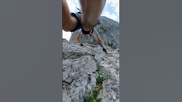 Hiking on a fixed rope route - Action cam point of view