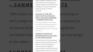 Pre-College Summer Programs