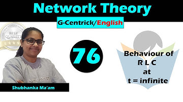Lec 76 Behaviour of R,L,C at t=infinite || Network Theory || English Version || GATE