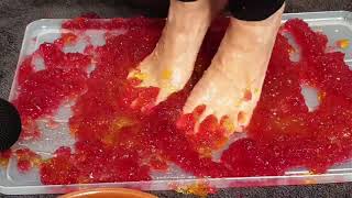 Foot Lovers - Jelly Squashing With Feet And Wash Off