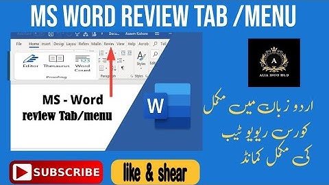 Complete Microsoft Word Tutorial - Review Menu/Tab In Word Hindi