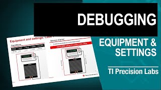Debug a current shunt monitor: Equipment and settings