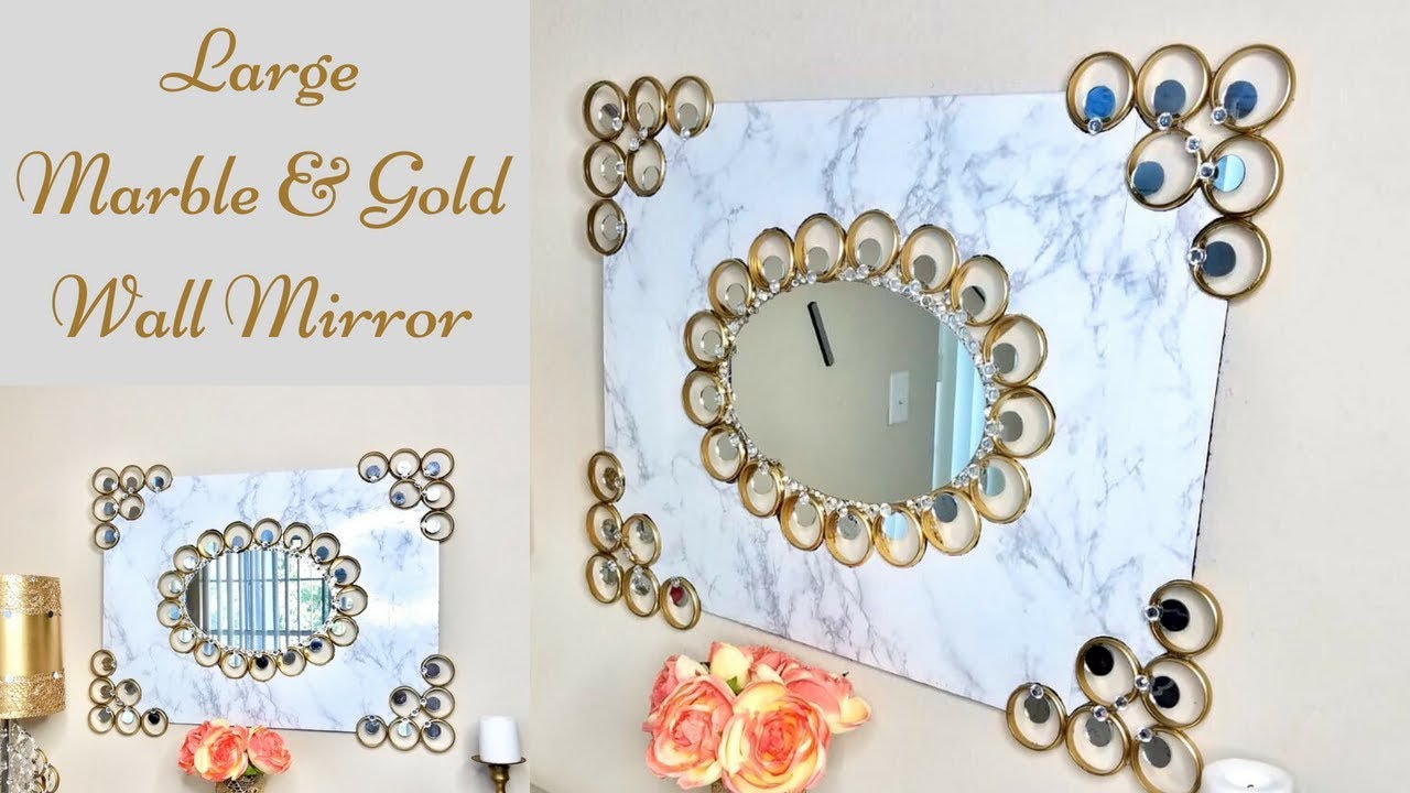 Diy Luxurious Marble Wall Mirror Decor Simple And Inexpensive