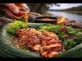 ASMR Fire Cooking – Straw-Roasted Duck by the Lagoon | No Talking