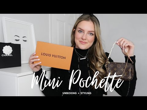 LOUIS VUITTON Mini Pochette Unboxing, Monogram Print