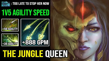 How to Jungle Medusa 1v5 Multishot Arrow +888 GPM with Full Agility Butterfly Swift Blink Dota 2