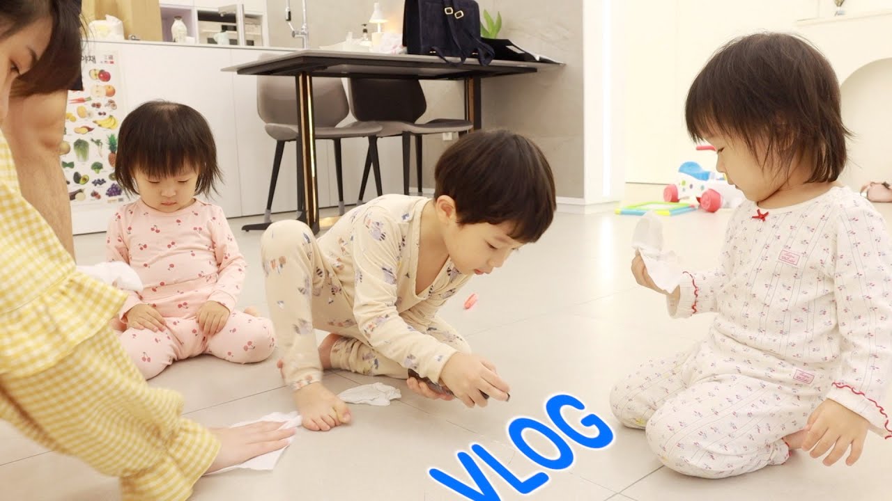 [ENG] VLOG | 낙서광 또둥이들과 공부왕 쨀이👩🏻‍❤️‍👩🏻