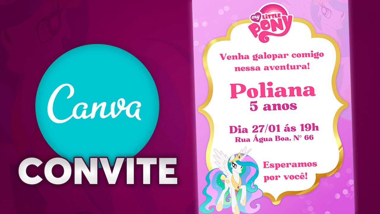 COMO FAZER UM CONVITE VIRTUAL DA BARBIE PELO CELULAR (convite simples) /  Tutorial Canva 