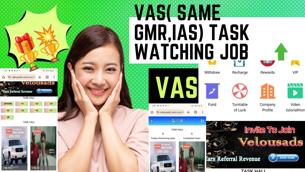VAS Earning App// VAS(GMR )TASK watching job// VAS Earning App Real or ...
