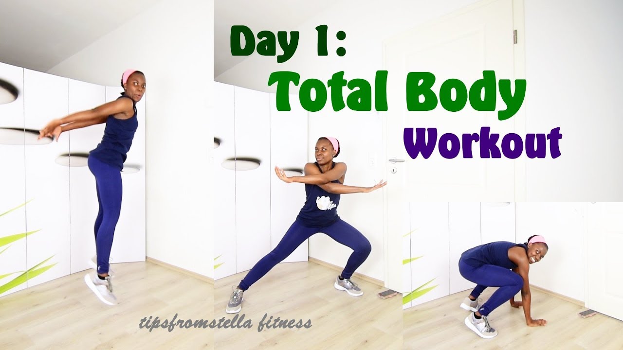 DAY 1 Total Body Cardio Workout No Equipement Routine YouTube