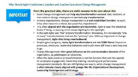 Why Should We Care- from Agility at the Intersection of Transformation and Change Management