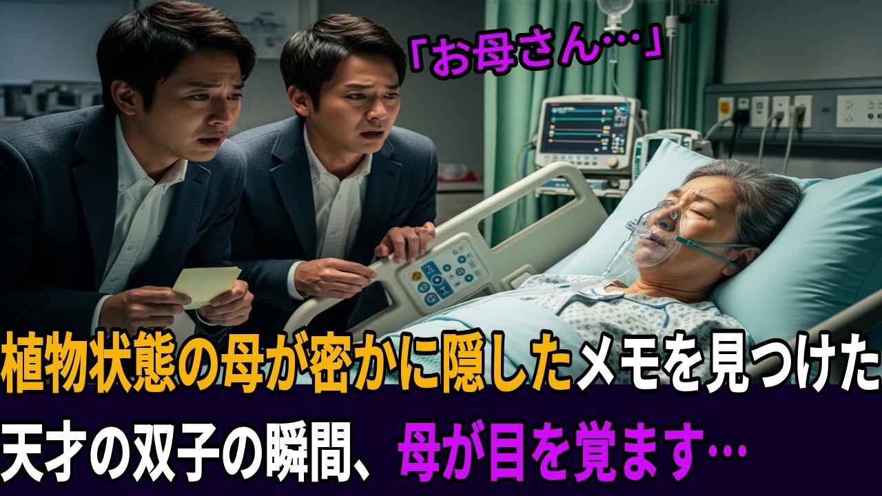 「涙が止まらない…」植物状態の母が密かに渡したメモ――「今すぐ逃げて」天才の双子が実家を叩き潰し、母はついに目を覚ます… [日本感動ドラマ]#動エピソード#老後の物語 #家族の物語