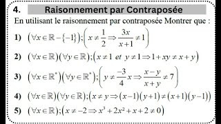 Solution Exercice 4 | Logique et Raisonnement | Raisonnement par Contraposée