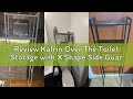 Review Kalrin Over The Toilet Storage with X Shape Side Guardrail, 3-Tier Over Toilet Storage Rack w