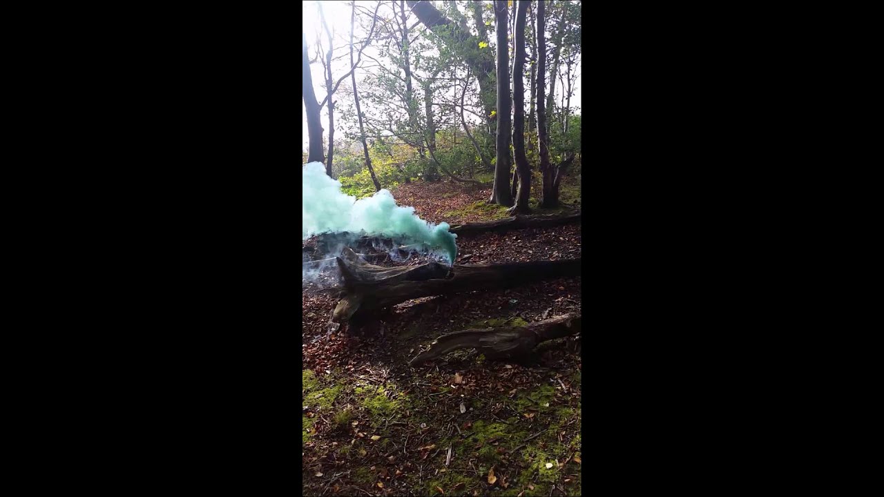Green smoke bomb