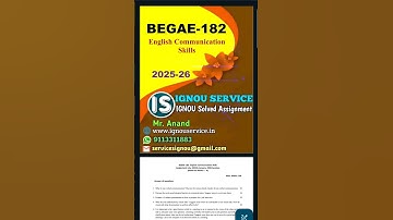 BEGAE-182 Solved Assignment 2025-26 #ignou #ignousolvedassignment #solvedassignment #assignmenthelp