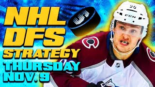 NHL DFS Strategy Thursday 11\/9\/23 | DraftKings \& FanDuel Daily Fantasy Hockey Picks