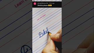 Dikshita in cursive writing ✍🏻 | Dikshita name #shorts #cursivewriting #calligraphy #rasika #art