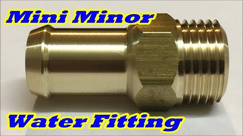 Cnc lathe threading a Hose Barb for Classic Mini Minor A series Engines.  Drilled, turned, &  parted