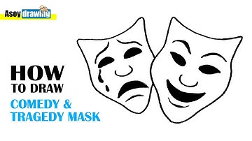 How to Draw Comedy and Tragedy Mask