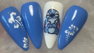 Stitch nails, gel polish design