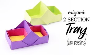 2 Section Origami Box / Tray Tutorial - Stacking Boxes - Paper Kawaii