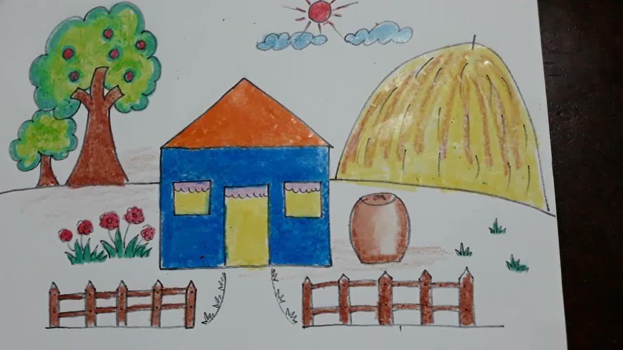 Vẽ ngôi nhà. Draw the house - YouTube